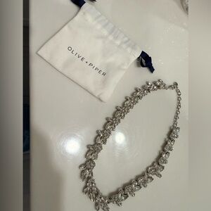 Olive + Piper Sparkling Silver Crystal Necklace